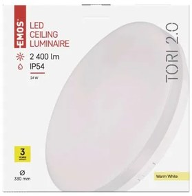 EMOS Vonkajšie nástenné / stropné LED osvetlenie TORI, 24W, teplá biela, 33cm, okrúhle, IP54