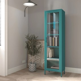 Vitrína  LUIGI, 500 x 1800 x 350 mm, Modern: morská modrá