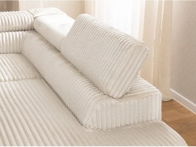 Krémová menčestrová rohová pohovka (pravý roh/do L) Marbeya – Ropez