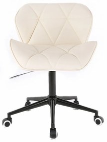 LuxuryForm DESIGN Stolička MILANO na čiernej podstave s kolieskami - krémová