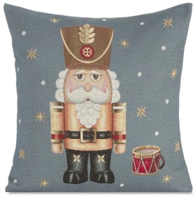 EUROFIRANY VIANOČNÁ GOBELÍNOVÁ DEKORAČNÁ OBLIEČKA NA VANKÚŠ NUTCRACKER1 45X45 CM VZOROVANÁ