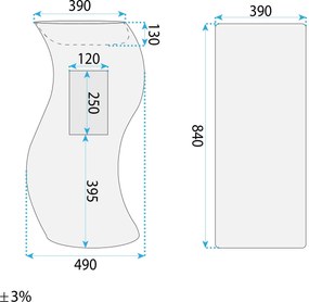 Rea Melody, voľne stojace umývadlo 490×390×840 mm, béžová imitácia kameňa, REA-U5940
