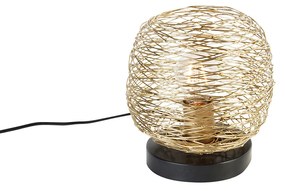 Dizajnová stolná lampa zlatá s čiernou 20 cm - Sarella