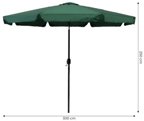 Záhradný slnečník Lavulo 3 m zelený