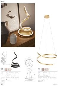 Redo 01-4013 - LED stmievateľné závesné svietidlo na lanku SCROLL LED/38W/230V biela