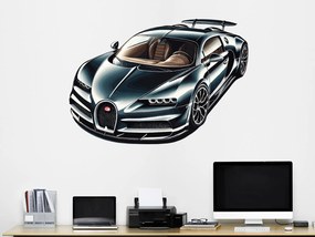 Buggati Veyron textilní prelepiteľná nálepka na stenu list 45 x 31 cm