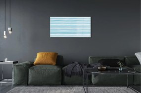 Sklenený obraz modré pruhy 140x70 cm