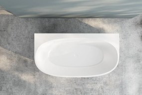Erga Juliana, voľne stojaca vaňa ku stene 170x88 cm + odtoková zátka, biela lesklá, ERG-Juliana-170088-WH-WH