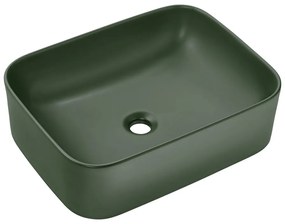 Sada keramického umyvadla na desku a výpusti Kama 50 cm zelená