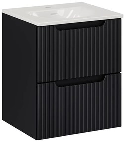 Závesná skrinka Nova Black I so zápustným umývadlom 50 cm čierna/biela