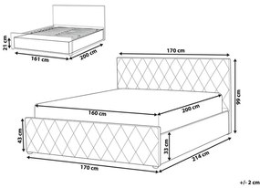 Manželská posteľ 160 cm Rhett (béžová) (s roštom a úložným priestorom). Vlastná spoľahlivá doprava až k Vám domov. 1075600