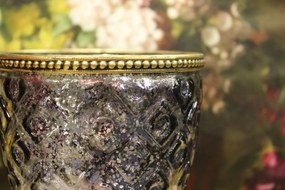 Fialový rustikálny svietnik na podstavci 16cm