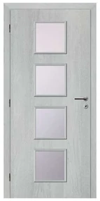 Solodoor Interiérové dvere Etta 4, 80 L, 850 × 1 985 mm, fólia, ľavé, Earl Grey, presklené
