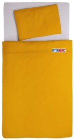 Posteľná obliečka do postieľky Mušelín - Žltá 90x130/45x65 cm