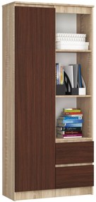 Regál Rehana  (dub sonoma + wenge). Vlastná spoľahlivá doprava až k Vám domov. 1069794