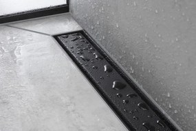 Hansgrohe RainDrain Match, vrchná sada sprchového žľabu 800 s výškovo nastaviteľným rámom, čierna matná, HAN-56038670