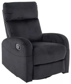 Polohovacie kreslo Olimp Velvet, čierna