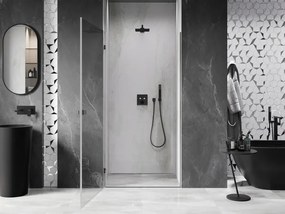 Mexen, Mexen Lunar-B výklopné sprchové dvere ľavé 85 cm, transparentné, pištoľový kov - 832-085-000-95-00-L