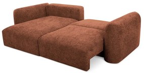 Terakotová ženilková rozkladacia/s úložným priestorom rohová pohovka (ľavý roh/s leňoškou) Mele – Makamii