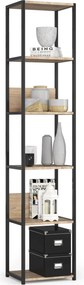 Industriálny regál Lamon 40 cm čierny/dub sonoma