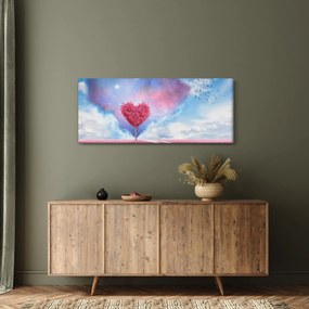 Obraz - Ružový strom srdca (120x50 cm)