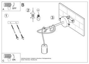 Nástenné svietidlo EDISON 1xE27/60W/230V čierna