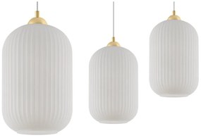 Závesné svietidlo Riffle 4, 1x biele sklenené tienidlo, g