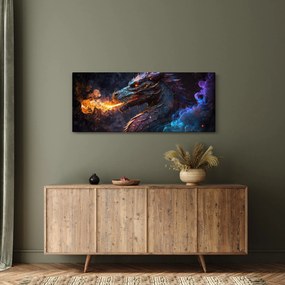 Obraz - Drak pľuvajúce plamene (120x50 cm)