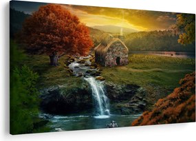 Obraz Chalupku v rozprávkovej krajine (90x60 cm)