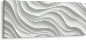 Obraz - 3D biele vlny (120x50 cm)