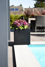 Kvetináč BLOCK, sklolaminát, 30x30x30 cm, antracit