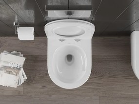 Mexen Carmen, závesná WC misa 490x365x340 mm, Rimless Tornádo + SLIM WC sedadlo z duroplastu, biela lesklá, 30880500