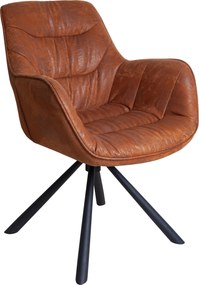 XXXLutz STOLIČKA S PODRÚČKAMI, štruktúra, hnedá, čierna Hom`in - Stoličky - 001971008403