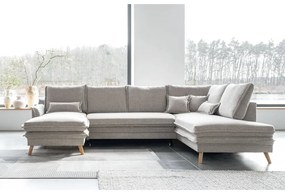 Béžová rozkladacia rohová pohovka (pravý roh/do tvaru "U") Charming Charlie – Miuform