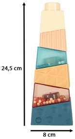 KIK Montessori vzdelávacia pyramídová senzorická veža s loptičkami