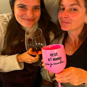 Ahome Pohár na víno Pretože byť maminou nie je sranda Vyberte farbu: Čierna