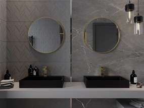 Mexen Loft, okrúhle kúpeľňové zrkadlo 60 cm, farba rámu zlatá lesklá, 9850-060-060-000-50