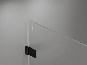 Mexen Lunar-B, výklopný sprchový kút ľavý 90 x 90 cm, 8mm číre sklo, čierny profil, 832-090-090-70-00-L