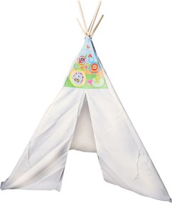 LEAN Toys Detský stan Tipi s mráčikmi, vodotesný domček do záhrady