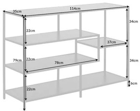 Knižnica/Regál 42019 115cm Slim Line Čierny jaseň  - Komfort-nábytok