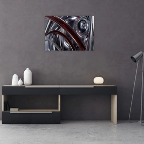 Sklenený obraz sivej abstrakcie (70x50 cm)