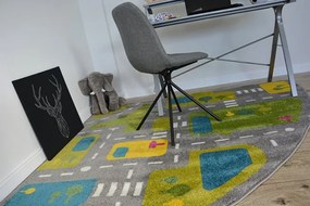 Koberec PAINT štvrťkruh G4777 - Uličky sivý/krém