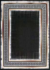 Koberec Porte 2228 BLACK GOLD – čierny vzorovaný obdĺžnik Rozmer: 80x150 cm