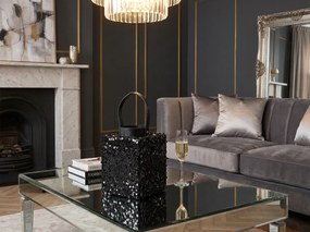 Lucerna s flitrami LOFTY GLAM 20 cm, čierna