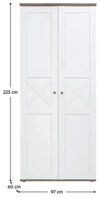 Šatníková skriňa Telegrafo 2 (borovica canyon + dub sonoma truflový) . Vlastná spoľahlivá doprava až k Vám domov. 1116516