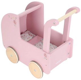Kočík pre bábiky drevený s perinkou Pink