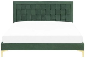 Manželská posteľ 140 cm LIMO (polyester) (tmavozelená) (s roštom). Vlastná spoľahlivá doprava až k Vám domov. 1022886