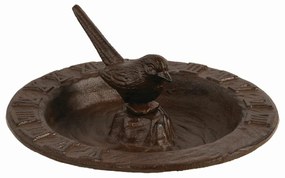 Napájadlo pre vtáky Hours, 9x24 cm, liatina, hnedá