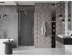 Mexen Velar, posuvné sprchové dvere do otvoru 120 cm, 8mm číre sklo, brúsená oceľ, 871-120-000-01-97