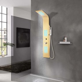 Sprchový panelový systém nehrdzavejúca oceľ 201 zlatý zaoblený